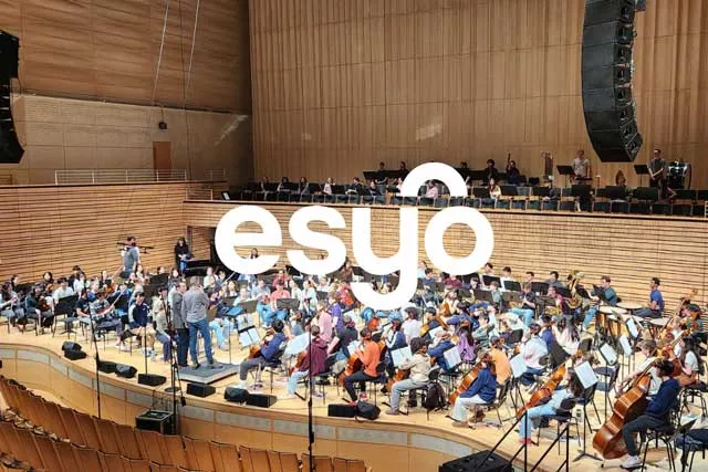orchestra on stage of the concert hall