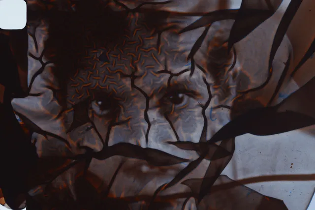 a face with cracks 