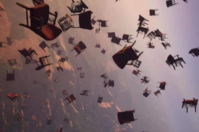 chairs falling from the sky