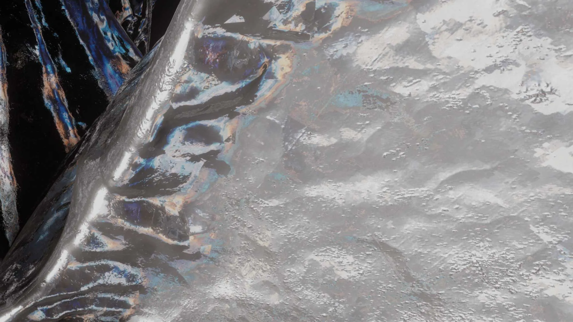 a sliver-grey liquidy texture