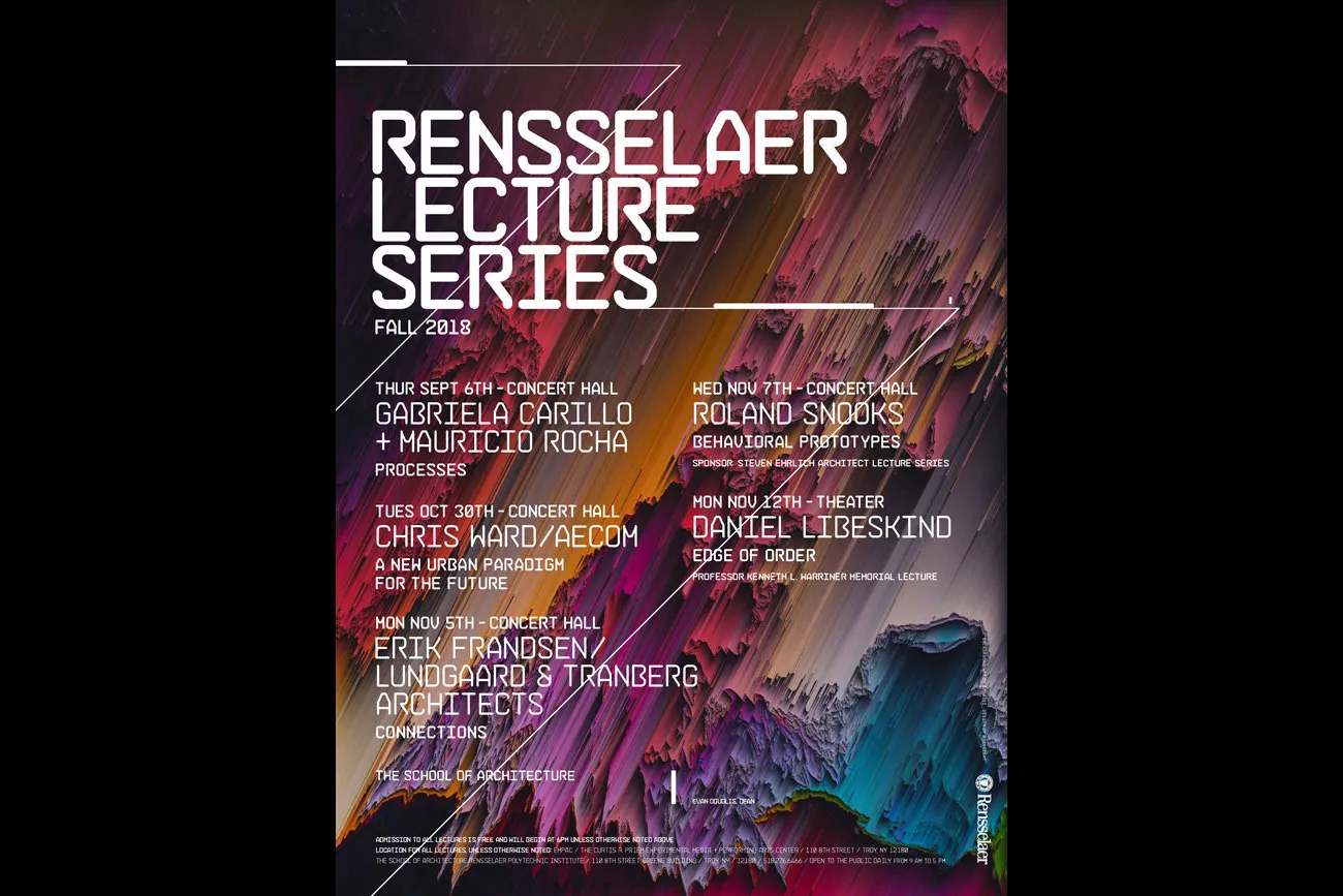 Abstract rainbow streak, Rensselaer Lecture series Fall 2018 